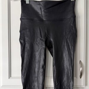 SPANX Shiny Black High-Rise Leggings small